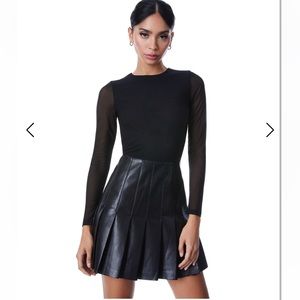 NEW | ALICE + OLIVIA | VEGAN LEATHER MINI DRESS | Color: Black | Size: 0